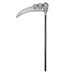 Kosa pro smrtku s lebkami 103cm