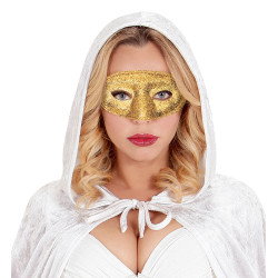 Zlatá glitrová škraboška