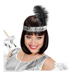 Čelenka charleston flitrová stříbrná