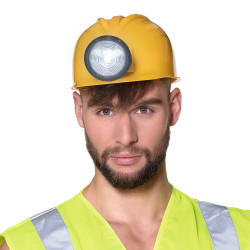 Helma se světlem stavební dělník