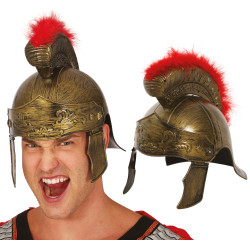 Římská helma s rudým chocholem