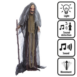 Čarodějnice figurína pohyblivá mluvící svítící 160 cm