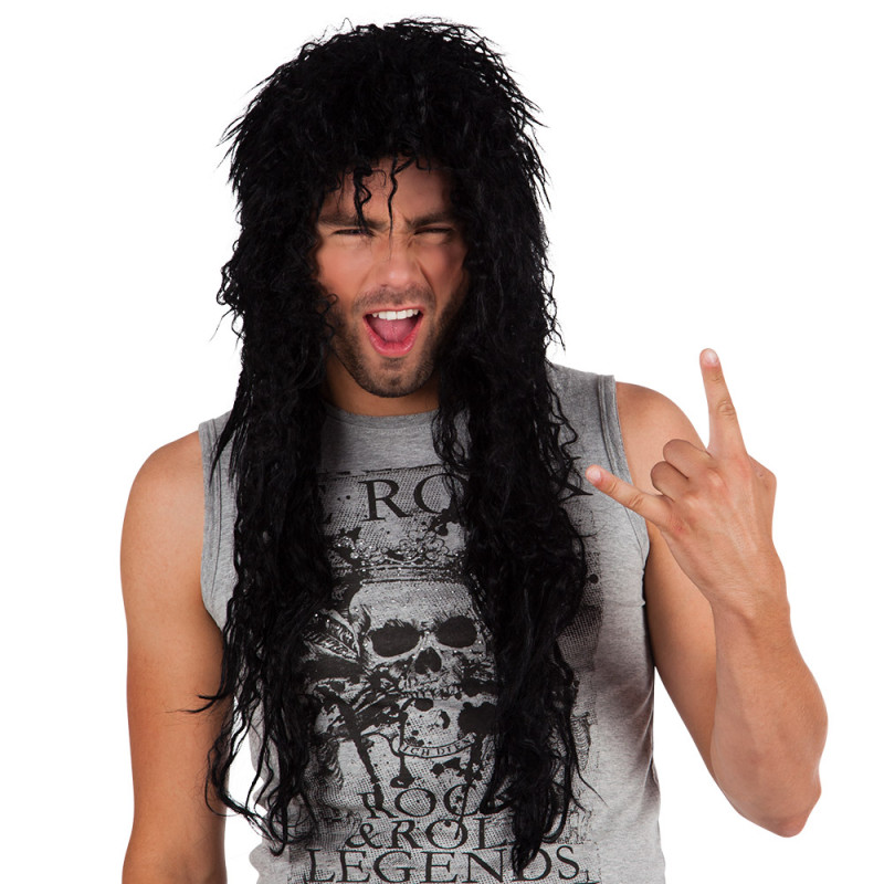 Paruka rocker dlouhá černá