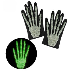 Rukavice - ruce kostlivce svítící ve tmě