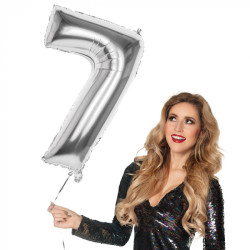 Foliová číslice 7 stříbrná -86 cm