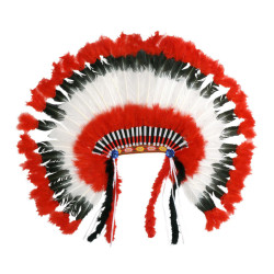 Indiánská čelenka luxus červená